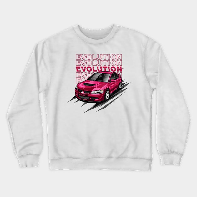 Lancer Evolution VIII Tuner (Super Maroon) Crewneck Sweatshirt by Jiooji Project